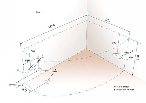 Ванна акриловая Triton Бриз 150x95 R Н0000000179