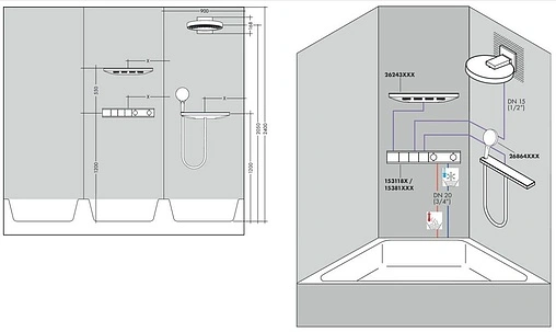 Лейка верхнего душа Hansgrohe Rainfinity 250 1jet шлифованная бронза/графит 26228140