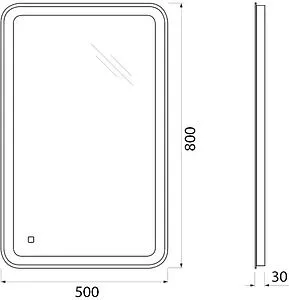 Зеркало с подсветкой BelBagno MARINO 50x80 SPC-MAR-500-800-LED-TCH Зеркало с подсветкой BelBagno MARINO 50x80 SPC-MAR-500-800-LED-TCH, 2