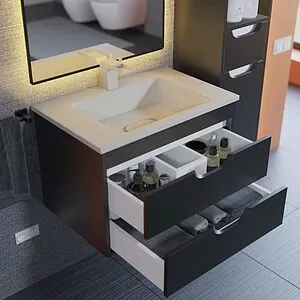 Тумба-умывальник подвесная Uperwood UPD Modul 65 чёрный матовый 393020549 Тумба-умывальник подвесная Uperwood UPD Modul 65 чёрный матовый 393020549, 3