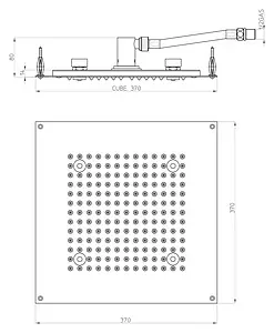 Лейка верхнего душа Bossini DREAM - Cube Light хром H37451.030 Лейка верхнего душа Bossini DREAM - Cube Light хром H37451.030, 2