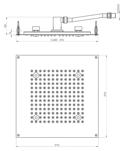 Лейка верхнего душа Bossini DREAM - Cube Light хром H37451.030