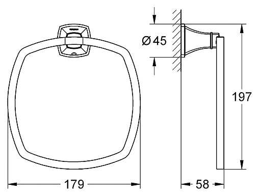 Полотенцедержатель Grohe Grandera хром/золото 40630IG0