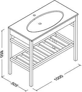 Тумба-умывальник напольная ISVEA SistemaX 100 тик 22SFS003100I+10SX51101SV, 2