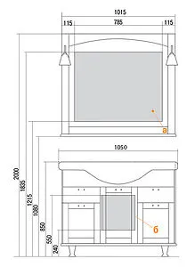 Зеркало Aquaton Жерона 105 белое серебро 1A158802GEM20, 3
