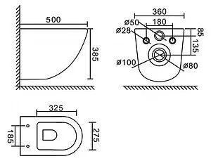 Комплект 5 в 1 BelBagno Amanda BB051CHR/BB051SC/BB002-80/BB005-PR-CHROME с кнопкой хром глянцевый, 3