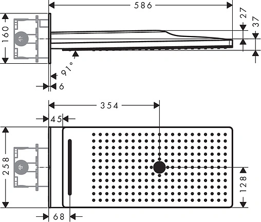 Лейка верхнего душа Hansgrohe Rainmaker Select 580 3jet белое стекло/хром 24001400