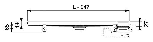 Лоток душевой угловой 976мм h=53мм TECEdrainline 611000