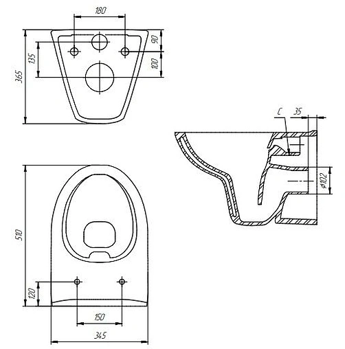 Унитаз подвесной безободковый Cersanit Parva Clean On белый S-MZ-PARVA-COn-DL-w