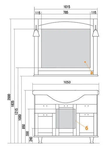 Зеркало Aquaton Жерона 105 белое серебро 1A158802GEM20