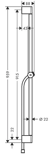 Душевая штанга Hansgrohe Unica Pulsify 90 хром 24401000