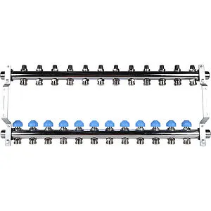 Группа коллекторная без расходомеров 12 отводов 1&quot;н/н x ¾&quot;ек Rehau HKV 12181211001, 3