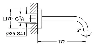 Излив для скрытого монтажа Grohe Allure хром 13264000, 2