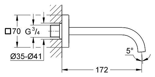 Излив для скрытого монтажа Grohe Allure хром 13264000