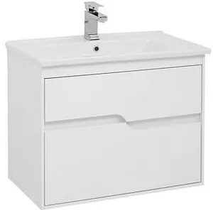 Тумба-умывальник подвесная Aquanet Модена 75 белый 00198486+00182319, 1