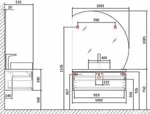 Тумба под умывальник подвесная Jorno Solis new 100 белый SolN.01.100/P/W/JR, 2