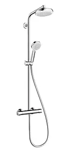 Душевая система с термостатом для душа Hansgrohe Crometta 160 1jet хром/белый 27264400 Душевая система с термостатом для душа Hansgrohe Crometta 160 1jet хром/белый 27264400, 1