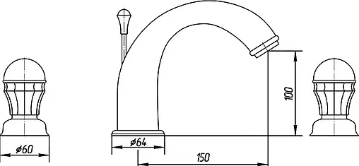 Смеситель для раковины Migliore Korona Swarovski бронза ML.KRN-4712.Br