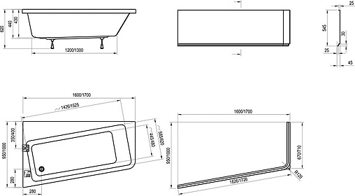 Ванна акриловая Ravak BE HAPPY II 150x75 Р C991000000