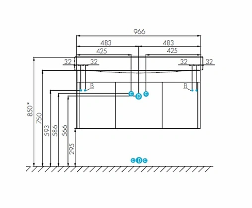 Тумба под умывальник подвесная Aquaton Беверли 100 белый 1A236701BV010
