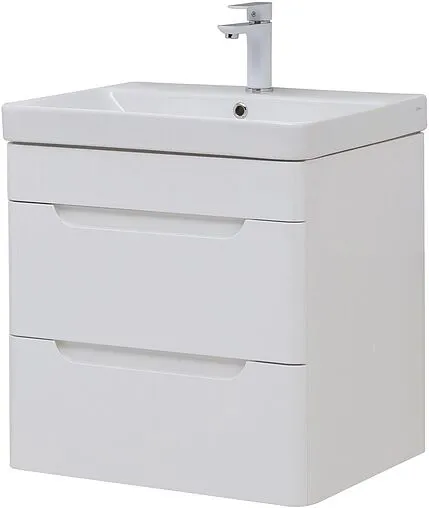 Тумба-умывальник подвесная Aquanet София 60 белый глянец 00288905+11060-KL