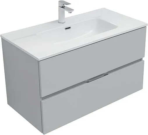 Тумба под умывальник подвесная Aquanet Алвита New 90 серый 00303922