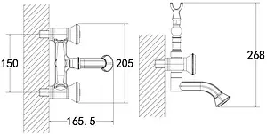 Смеситель для ванны Lemark Jasmine бронза LM6614B Смеситель для ванны Lemark Jasmine бронза LM6614B, 2