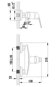 Смеситель для душа Lemark plus Advance хром LM1203C, 2