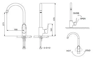 Смеситель для кухни Bravat Pure хром F7105161C Смеситель для кухни Bravat Pure хром F7105161C, 2