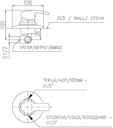 Смеситель для душа скрытого монтажа Rav Slezak Rio хром R183