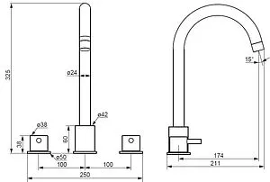 Смеситель для раковины Damixa Scandinavian Pure чёрный матовый 360200300 Смеситель для раковины Damixa Scandinavian Pure чёрный матовый 360200300, 2