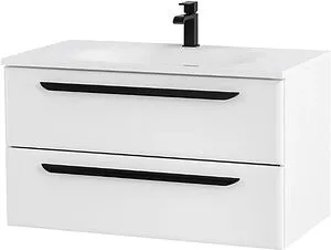 Тумба-умывальник подвесная Cezares Eco 90 Bianco Opaco ECO-900-2C-SO-BO+CZR-900/480-LV-MR-ECO Тумба-умывальник подвесная Cezares Eco 90 Bianco Opaco ECO-900-2C-SO-BO+CZR-900/480-LV-MR-ECO, 4