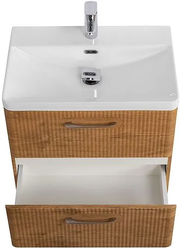 Тумба-умывальник подвесная BelBagno DUE 60 Rovere Nature DUE-600-2C-SO-RN-P+BB-8076-3-60