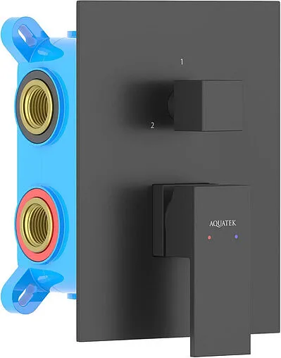 Смеситель для ванны скрытого монтажа Aquatek Либра чёрный матовый AQ1647MB