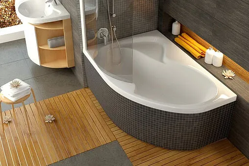 Шторка на ванну 1600мм прозрачное стекло Ravak Rosa CVSK1 160/170 L 7QLS0100Y1