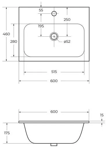Раковина Cezares DUET 60 белый CZR-NAT-60-LVB Раковина Cezares DUET 60 белый CZR-NAT-60-LVB