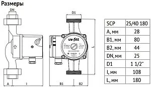 Насос циркуляционный Uni-Fitt SCP 25/40 180 918S2540, 5