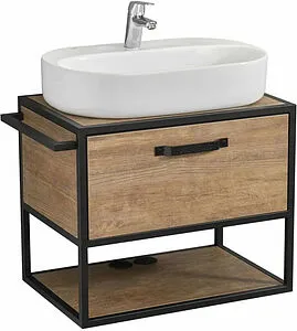 Тумба-умывальник подвесная Aquaton Лофт Фабрик 65 дуб кантри 1A2423K1LTDY0, 1