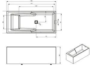 Ванна акриловая Riho STILL SHOWER ELITTE 180x80 L B103010005, 2