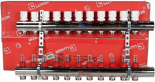 Группа коллекторная с расходомерами 11 отводов 1&quot;в/в x ¾&quot;ек Luxor CD 477/11 15662711N