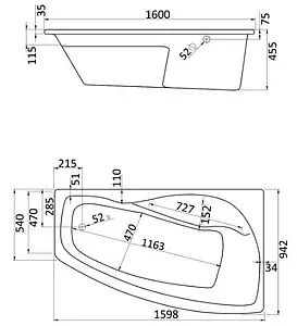 Ванна акриловая Santek Майорка XL 160x95 R 1WH111990 Ванна акриловая Santek Майорка XL 160x95 R 1WH111990, 2
