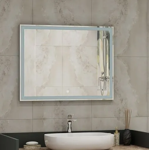 Зеркало с подсветкой Continent Mercury Led 90x70 белый ЗЛП569