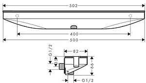 Шланговое подключение с держателем и полкой Hansgrohe Rainfinity Porter 500 L белый матовый/графит 26843700 Шланговое подключение с держателем и полкой Hansgrohe Rainfinity Porter 500 L белый матовый/графит 26843700, 2