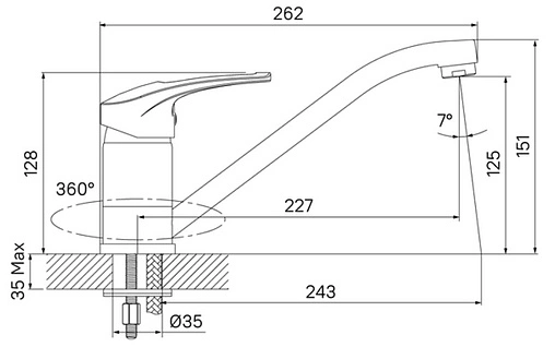Смеситель для кухни IDDIS Carlow Plus хром CRPSB00i05