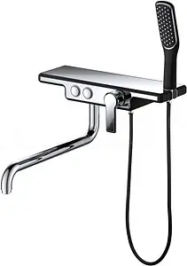 Смеситель для ванны с длинным изливом D&K Berlin Technische чёрный/хром DA1443315, 1