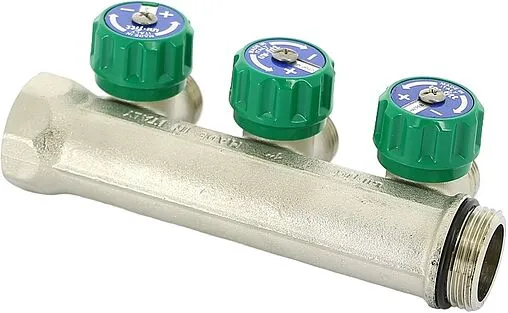 Коллектор регулирующий проходной 3 отвода 1&quot;в/н x ¾&quot;ек Uni-fitt 410N4330