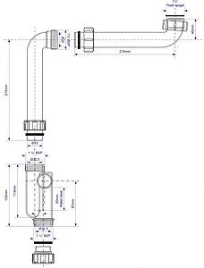 Сифон трубный для раковины Mc Alpine белый MRCAT32-HC, 2