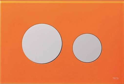 Клавиша смыва для унитаза TECEloop Modular кнопки на выбор, стекло оранжевое