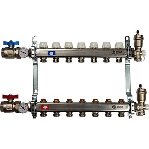 Группа коллекторная без расходомеров 7 отводов 1&quot;в/в x ¾&quot;ек Stout SMS 0912 000007, 1