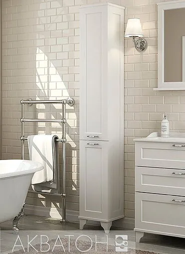 Шкаф-пенал напольный Aquaton Леон Н 30 дуб белый 1A187903LBPS0